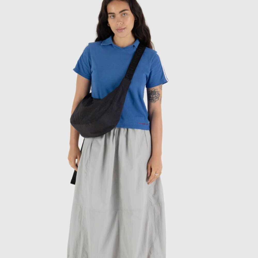 Brand New Baggu Black Medium Crescent Bag